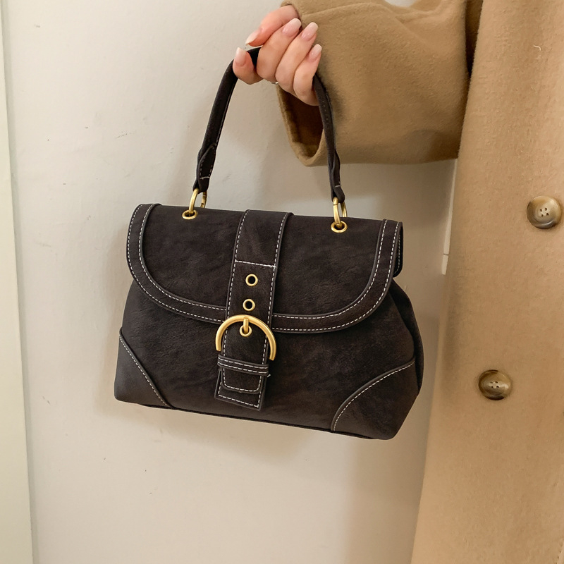 Ženska PU crossbody torba, srednje veličine, vodoravnog kvadratnog oblika, gradski minimalisticki stil, jesen/zima 2025