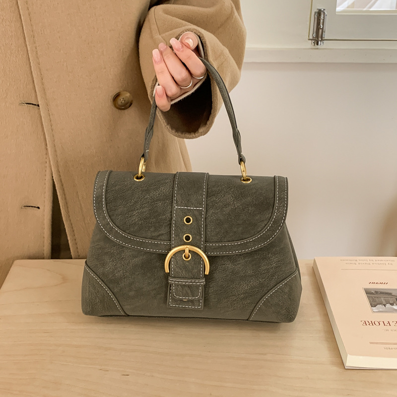 Ženska PU crossbody torba, srednje veličine, vodoravnog kvadratnog oblika, gradski minimalisticki stil, jesen/zima 2025