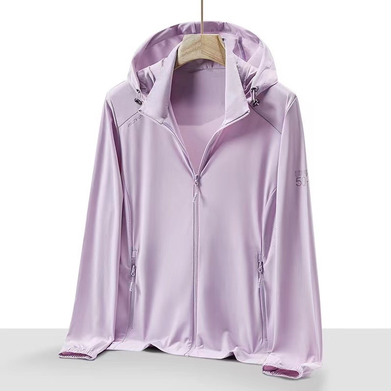 Unisex odjeća za sunčevu zaštitu s patentnim zatvaračem, lagani ljetni kardigan od Ice Silk, UV50+, prozračni, s odvojivom kapuljačom