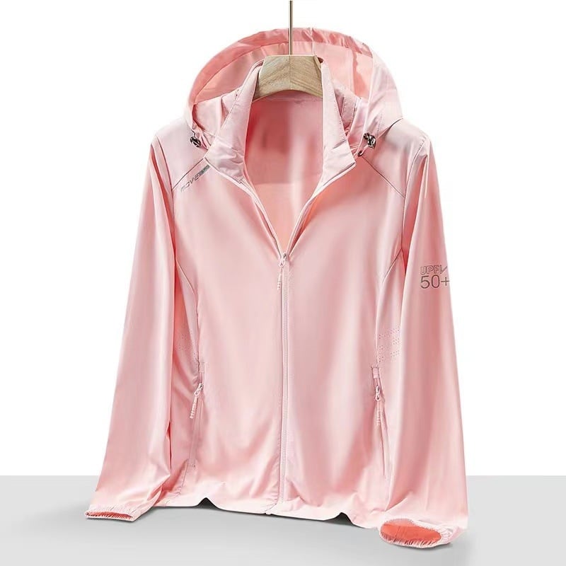 Unisex odjeća za sunčevu zaštitu s patentnim zatvaračem, lagani ljetni kardigan od Ice Silk, UV50+, prozračni, s odvojivom kapuljačom