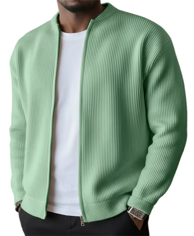 Corduroy férfi kabát, hosszú ujjú, egyszínű, álló gallér, minimalistikus casual külső ruházat tavaszra és őszre