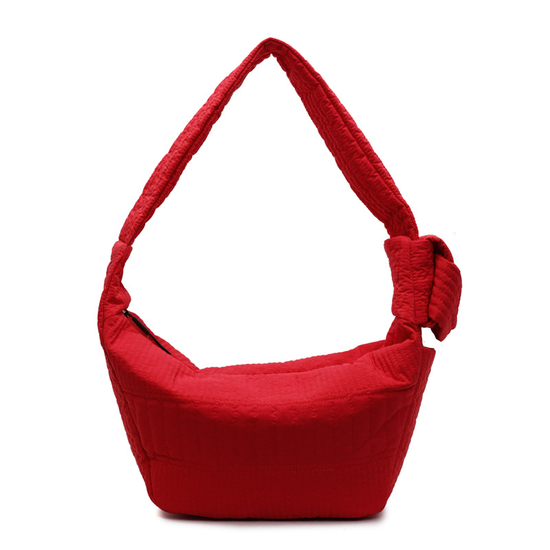 Torba preko ramena u obliku dumplinga, platnena, velika kapaciteta, jednobojna, gradski stil