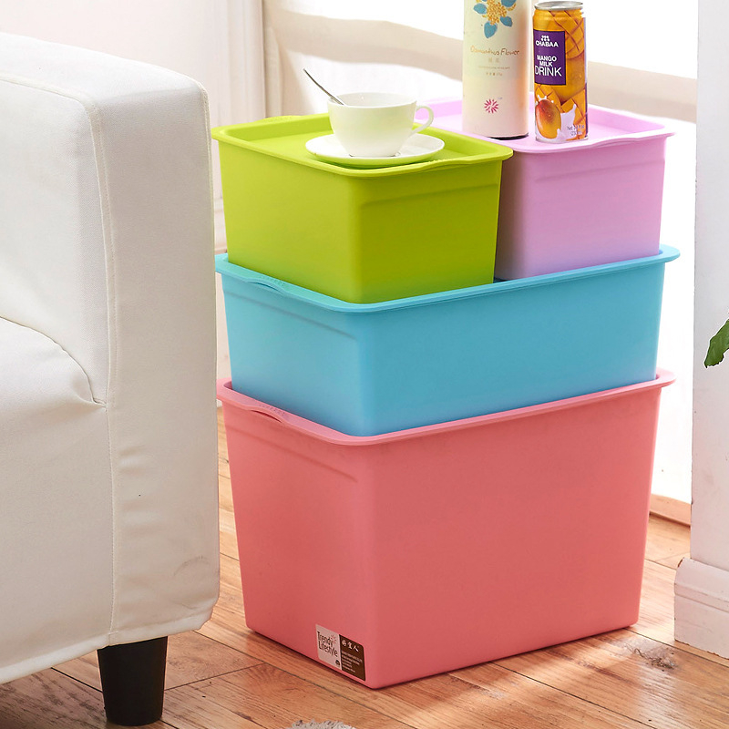 Višebojna plastična kutija za pohranu, slagiva, otporna na prašinu, stolni organizator, 25 L, dimenzije 41×27.5×25.8 cm