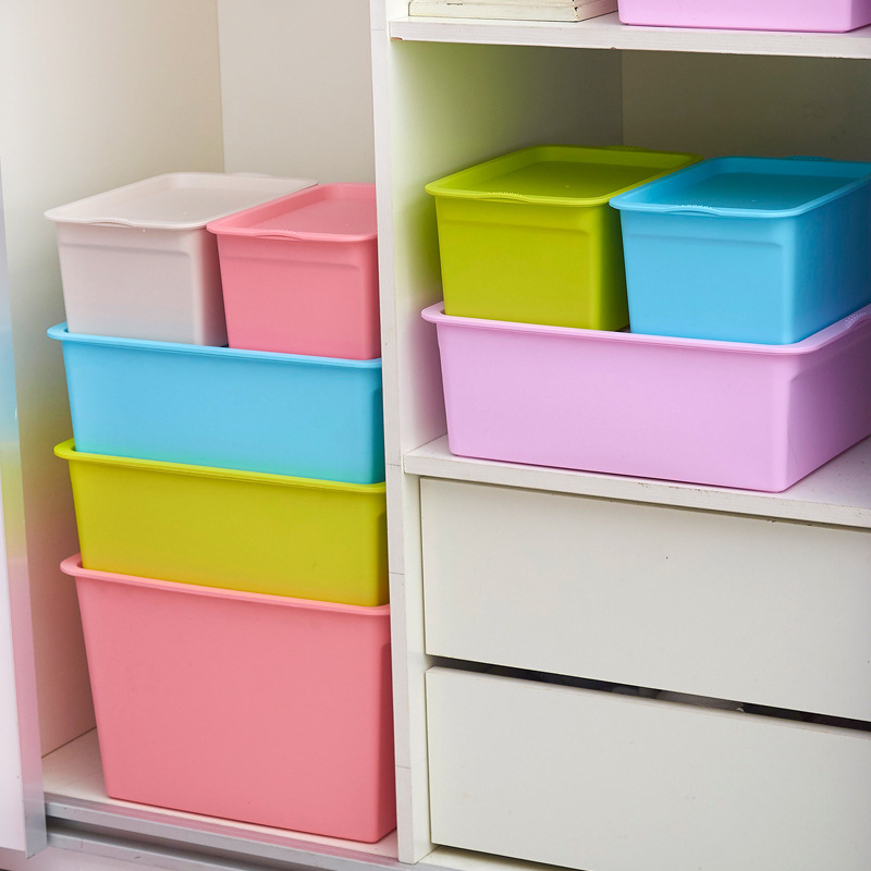 Višebojna plastična kutija za pohranu, slagiva, otporna na prašinu, stolni organizator, 25 L, dimenzije 41×27.5×25.8 cm