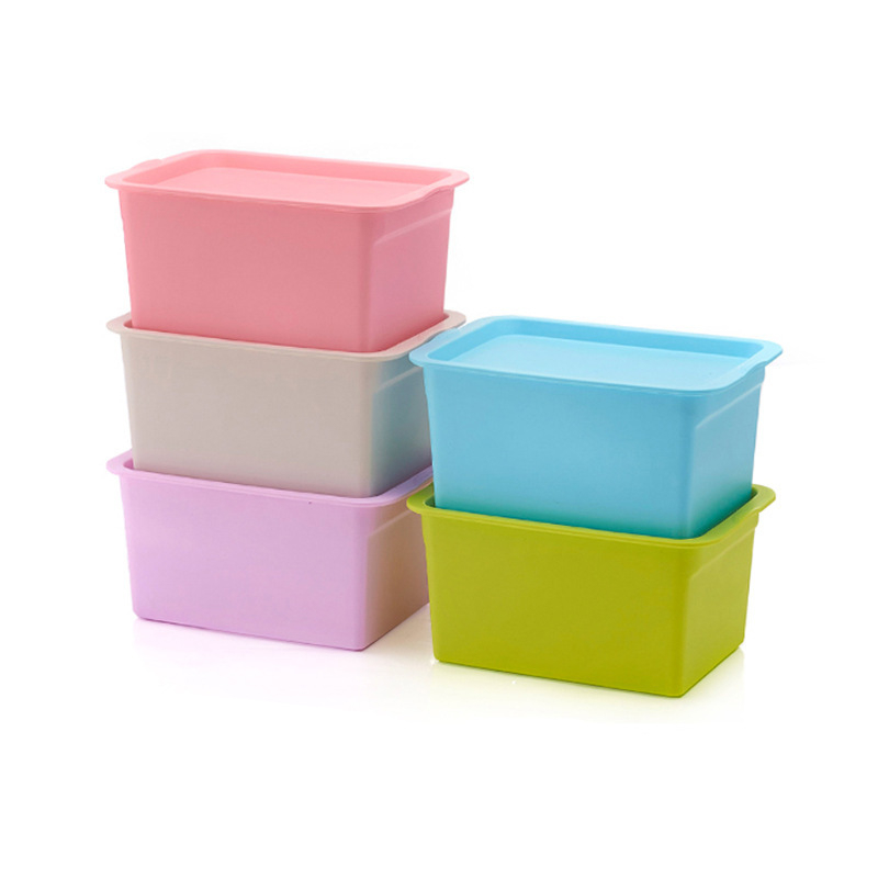 Višebojna plastična kutija za pohranu, slagiva, otporna na prašinu, stolni organizator, 25 L, dimenzije 41×27.5×25.8 cm