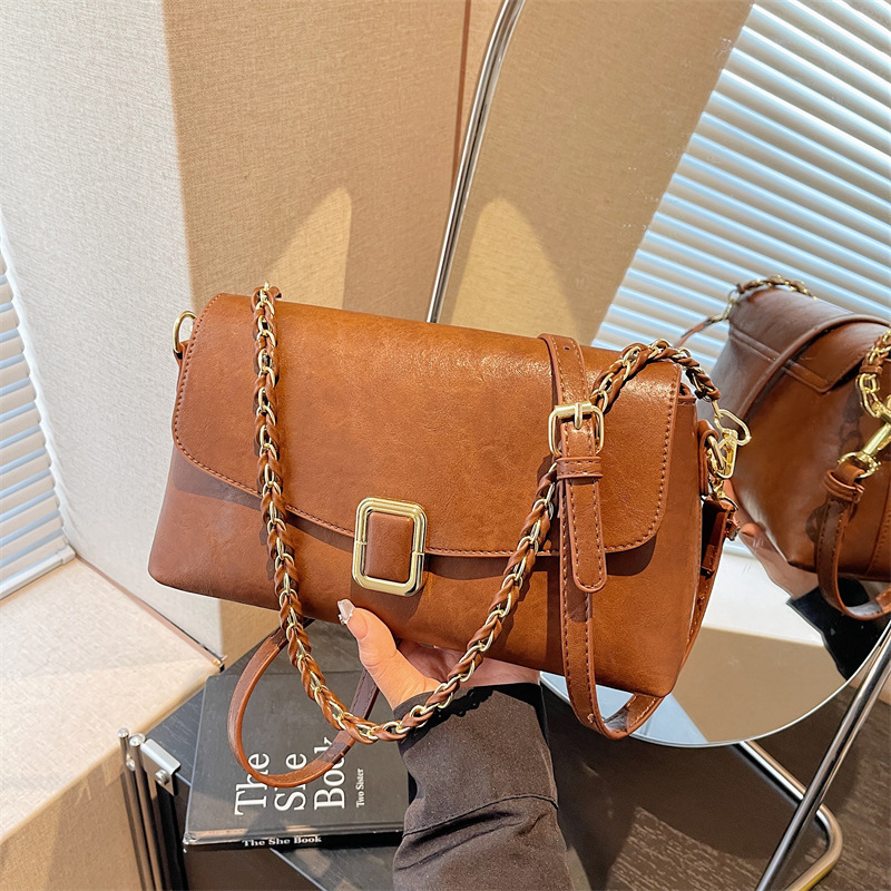 Damska crossbody torba od PU kože, mini kvadratnog oblika, 2026 novi model, retro stil za svakodnevnu upotrebu