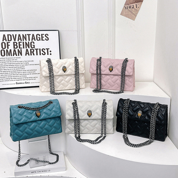 Ženska torba Eagle Bag: PU koža, rombo prešivanje, preklop s magnetskim zatvaračem, mala kvadratna torba za rame/crossbody