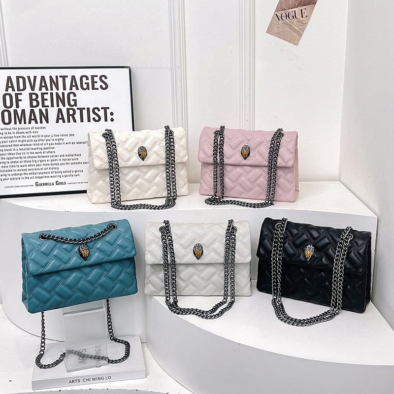 Ženska torba Eagle Bag: PU koža, rombo prešivanje, preklop s magnetskim zatvaračem, mala kvadratna torba za rame/crossbody