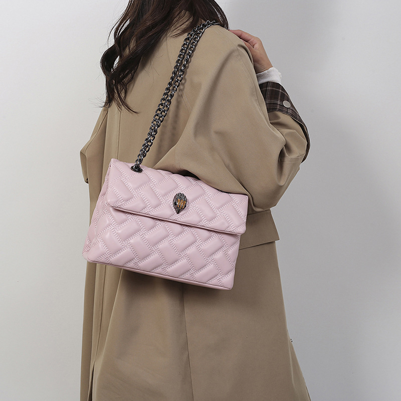 Ženska torba Eagle Bag: PU koža, rombo prešivanje, preklop s magnetskim zatvaračem, mala kvadratna torba za rame/crossbody