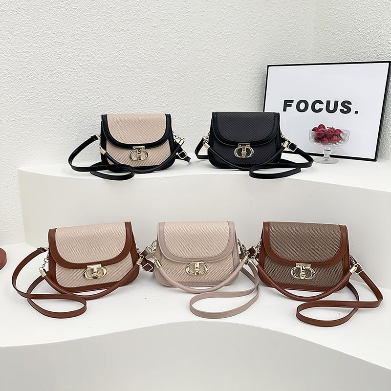 Ženska mala crossbody torba s PU teksturom, jesen-zima 2025, jednostavan casual stil, retro torba preko ramena