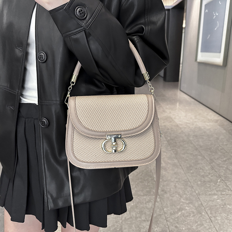 Ženska mala crossbody torba s PU teksturom, jesen-zima 2025, jednostavan casual stil, retro torba preko ramena