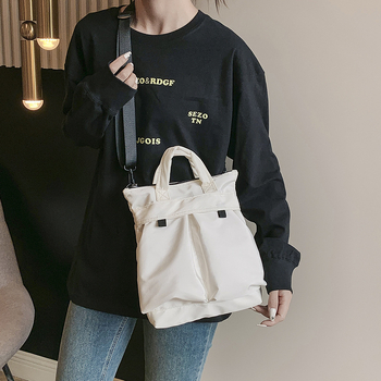 Najlon messenger torba u japanskom Harajuku stilu, casual jednobojna, unisex naramenica, kompatibilna s 12-inčnim prijenosnikom, gradski minimalistički stil