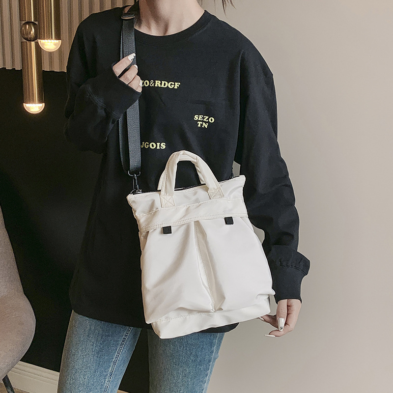 Najlon messenger torba u japanskom Harajuku stilu, casual jednobojna, unisex naramenica, kompatibilna s 12-inčnim prijenosnikom, gradski minimalistički stil