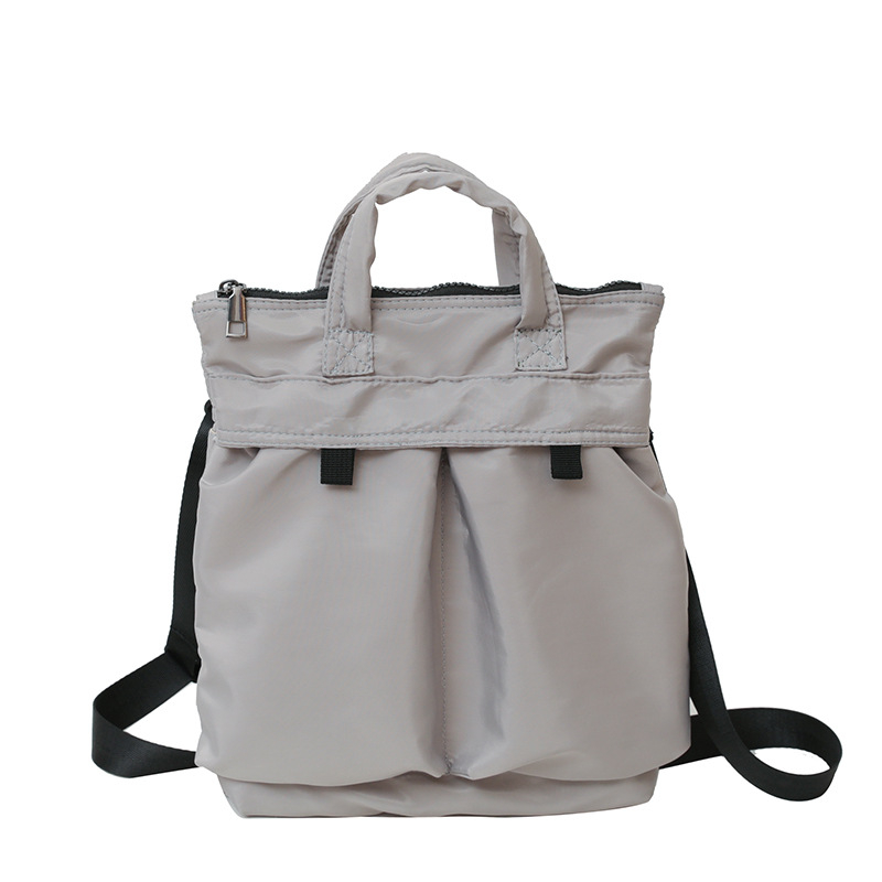 Najlon messenger torba u japanskom Harajuku stilu, casual jednobojna, unisex naramenica, kompatibilna s 12-inčnim prijenosnikom, gradski minimalistički stil