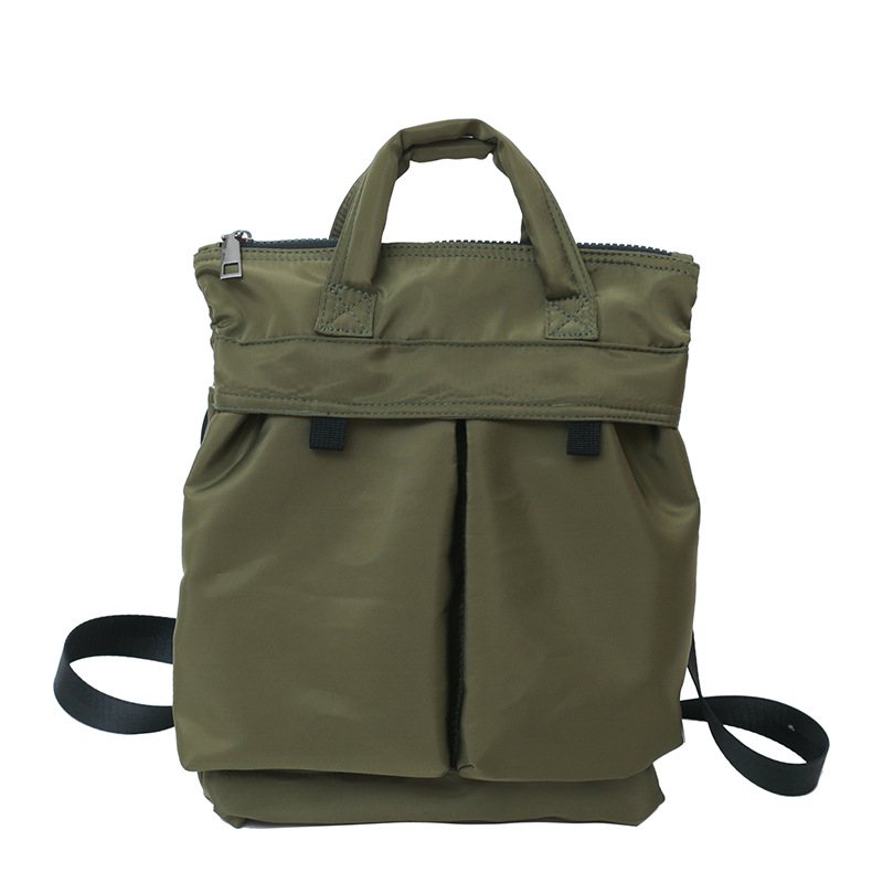Najlon messenger torba u japanskom Harajuku stilu, casual jednobojna, unisex naramenica, kompatibilna s 12-inčnim prijenosnikom, gradski minimalistički stil