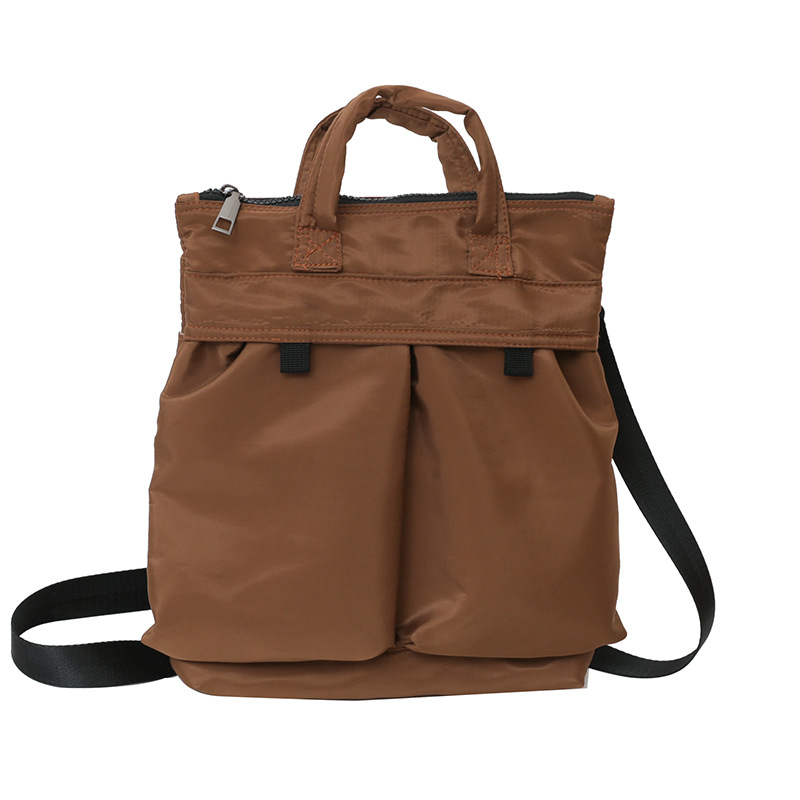 Najlon messenger torba u japanskom Harajuku stilu, casual jednobojna, unisex naramenica, kompatibilna s 12-inčnim prijenosnikom, gradski minimalistički stil
