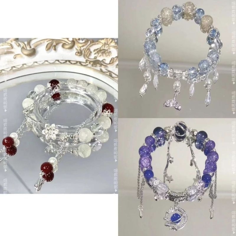 Narukvica bijelog mjeseca i zvijezda, s bijelim jelenskim akcentom, elegantan antički stil