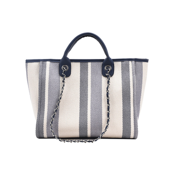 Nova torba u korejskom stilu 2025., ramenska i crossbody torba s velikim kapacitetom, prugasti lanac, bucket torba, ženska torba