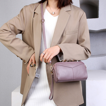 Ženska torbica od prave kože, mala kvadratna, crossbody torba preko ramena, svakodnevni stil, 2025