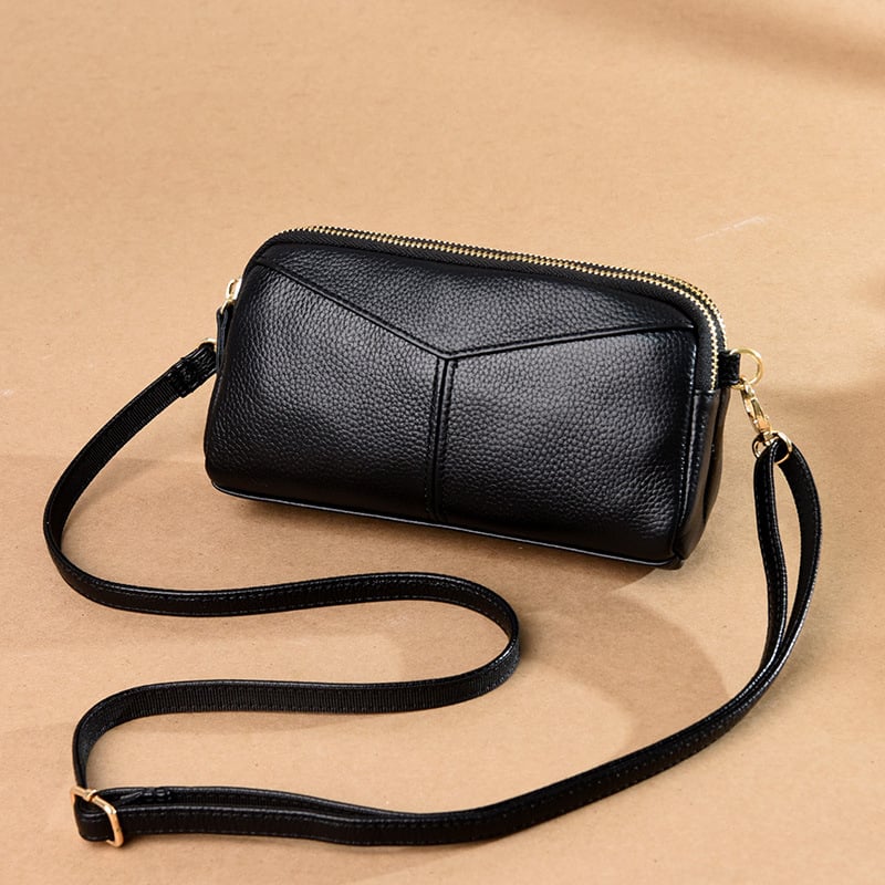Ženska torbica od prave kože, mala kvadratna, crossbody torba preko ramena, svakodnevni stil, 2025