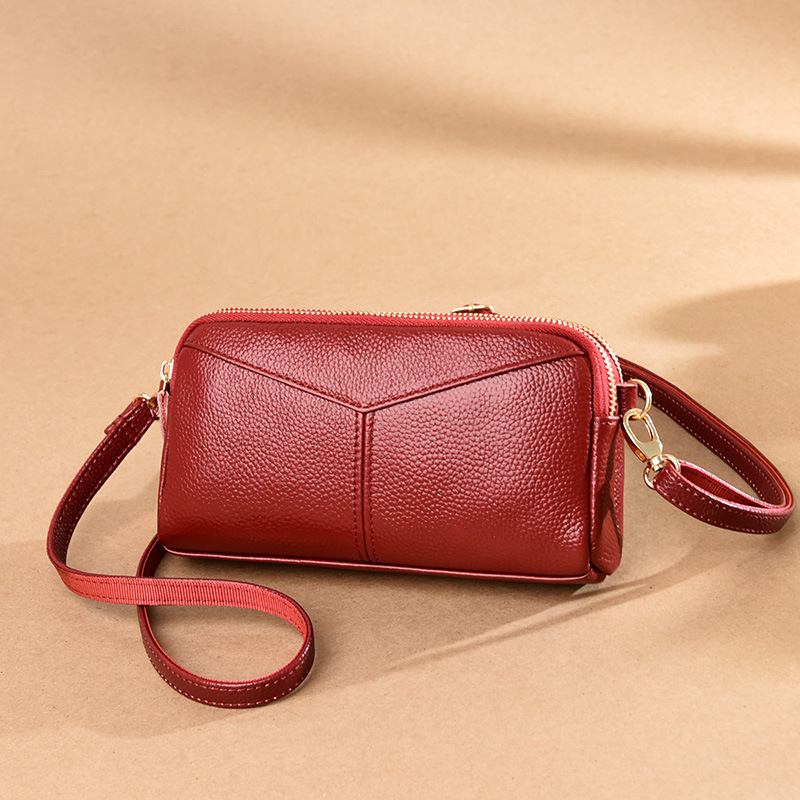 Ženska torbica od prave kože, mala kvadratna, crossbody torba preko ramena, svakodnevni stil, 2025