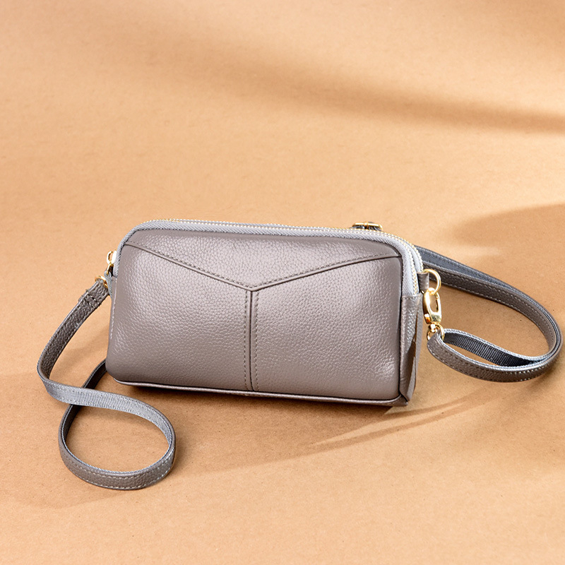 Ženska torbica od prave kože, mala kvadratna, crossbody torba preko ramena, svakodnevni stil, 2025