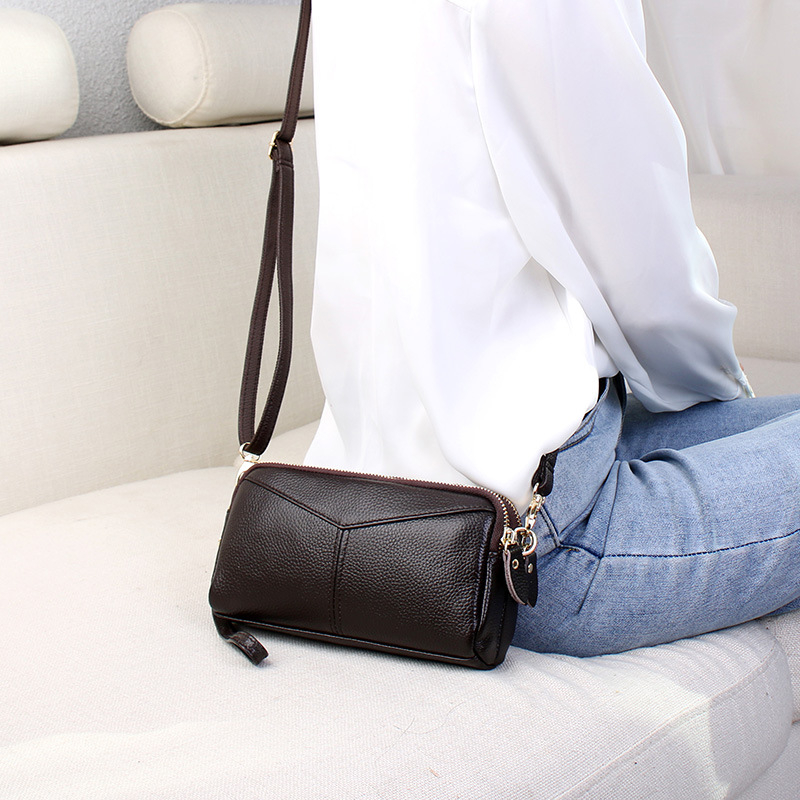 Ženska torbica od prave kože, mala kvadratna, crossbody torba preko ramena, svakodnevni stil, 2025