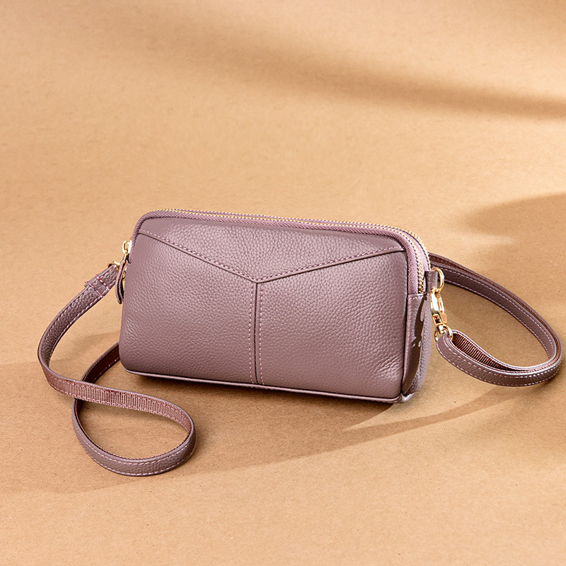 Ženska torbica od prave kože, mala kvadratna, crossbody torba preko ramena, svakodnevni stil, 2025