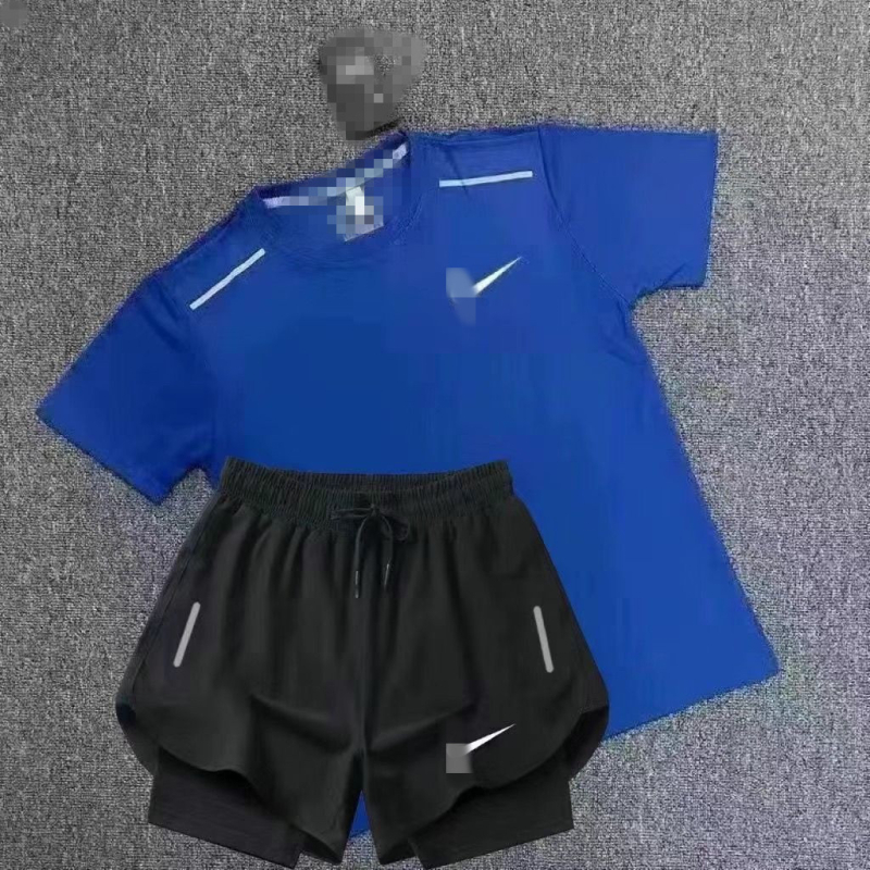 Unisex ljetni trening set s brzo sušećim materijalom: gornji dio s kratkim rukavima i šorcevi 3/4 dužine za trčanje i atletiku