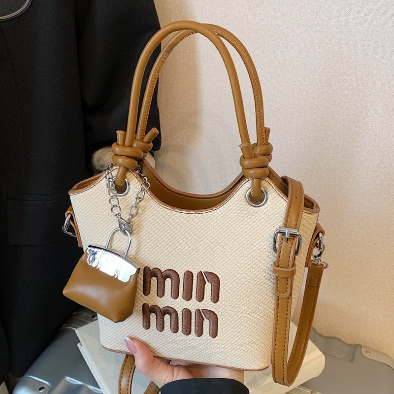 Ženska torbica tipa kanta, PU koža, gradski stil, crossbody, srednja veličina, proljeće 2025