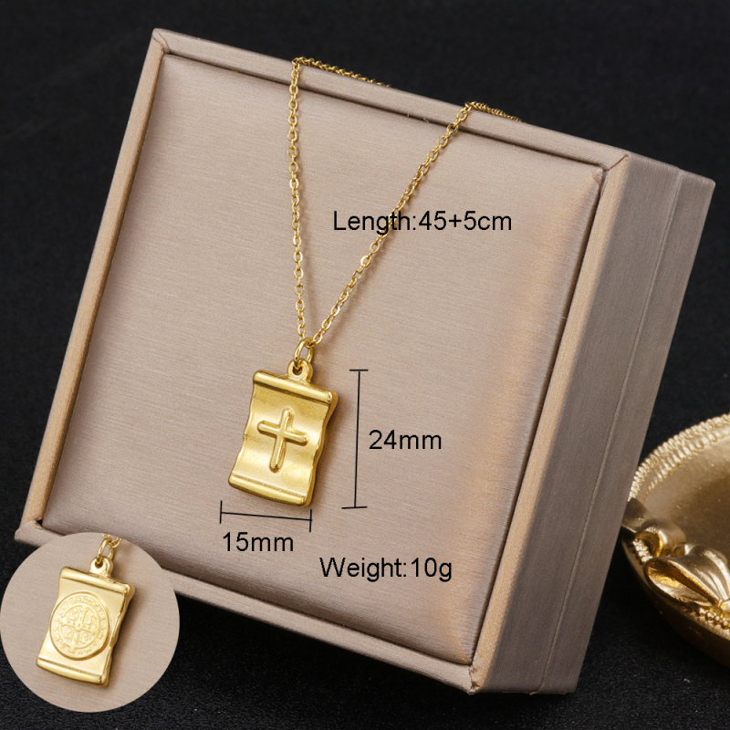 Unisex lanac s privjeskom srca i križem od nehrđajućeg čelika, minimalistički modni nakit