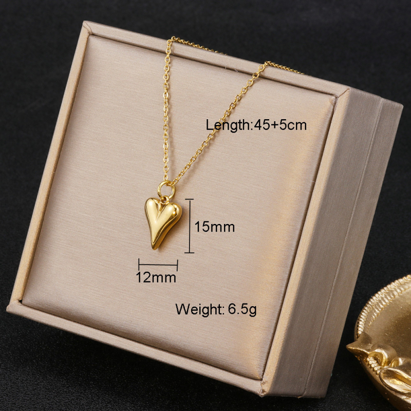 Unisex lanac s privjeskom srca i križem od nehrđajućeg čelika, minimalistički modni nakit