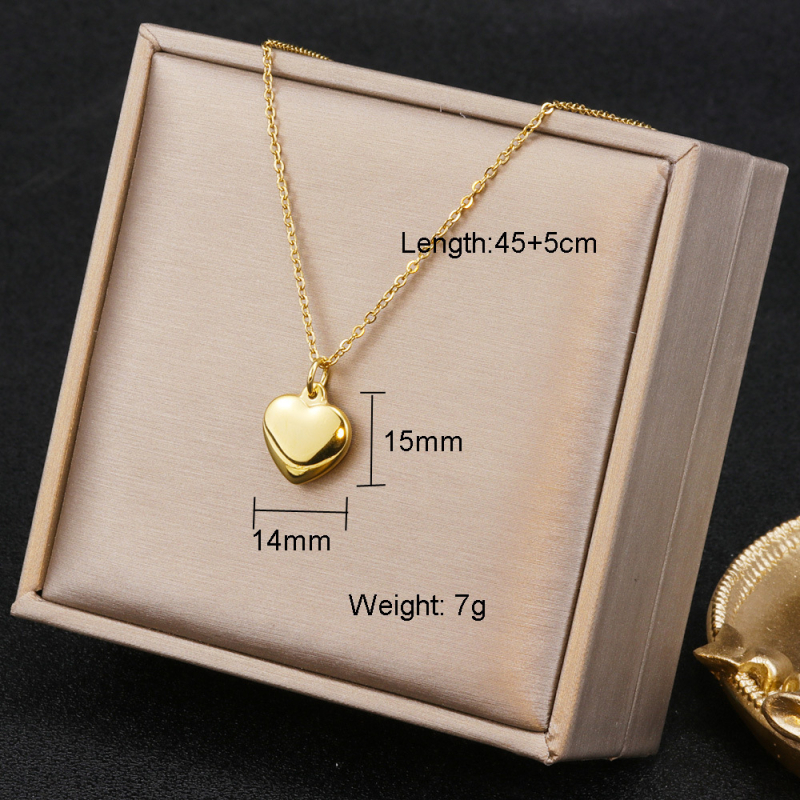 Unisex lanac s privjeskom srca i križem od nehrđajućeg čelika, minimalistički modni nakit