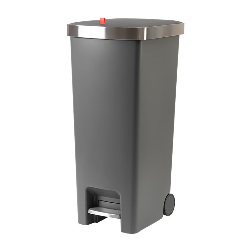 Plastična kanta za smeće s pedalom i poklopcem, 10 L, cilindričnog oblika, vodootporna, poklopac se otvara pritiskom, za kupaonicu, kuhinju, dnevnu sobu i spavaću sobu.