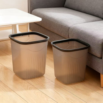 Prozorna kanta za otpad s kapacitetom 10 L, bez poklopca, kvadratnog oblika, za kupaonicu, dnevni boravak, spavaću sobu, kuhinju i ured
