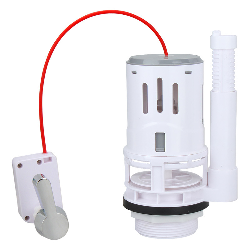 Toaletă split, diametru 3 inch, robinet de scurgere controlat prin cablu pentru rezervor; accesorii: buton de eliberare a apei și cheie.