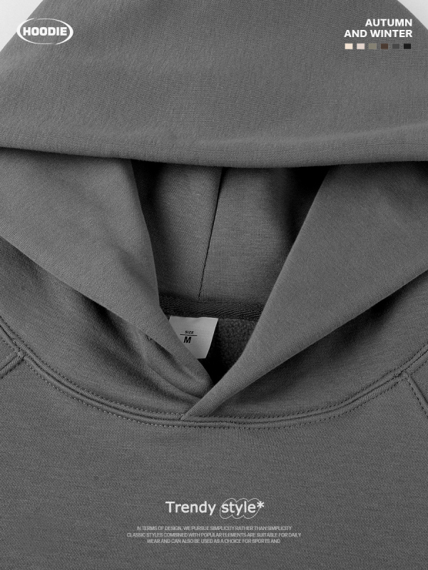 360 g nehéz kapucnis pulóver fleece bélésével, raglán ujjú, egyszínű