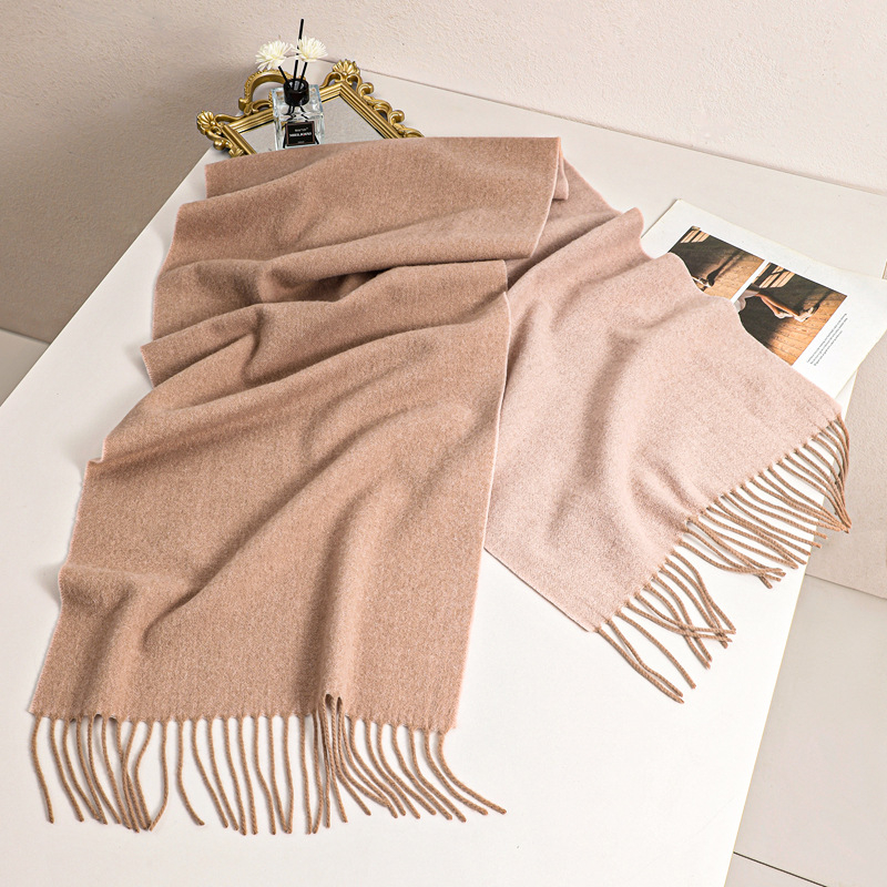 100% tiszta gyapjú női sál őszi-téli időszakra, egyszínű, sokoldalú, elegáns, könnyed luxus, keskeny fazon, meleg