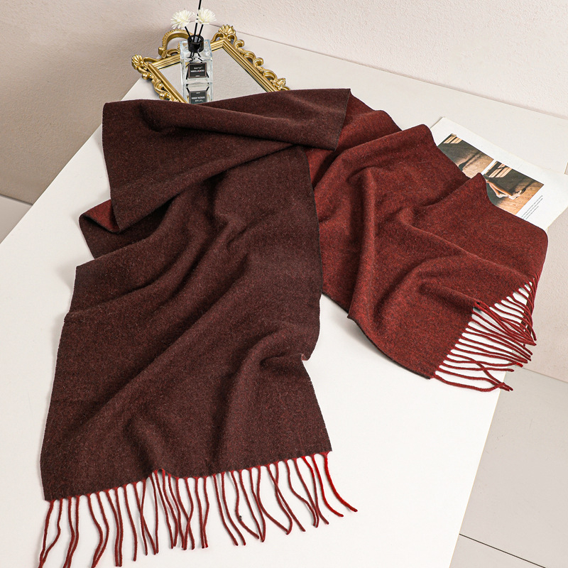 100% tiszta gyapjú női sál őszi-téli időszakra, egyszínű, sokoldalú, elegáns, könnyed luxus, keskeny fazon, meleg
