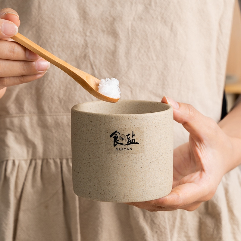 Keramički set začina u japanskom stilu za kućnu kuhinju, posude za sol i MSG te kutija za začine, retro trodijelni set
