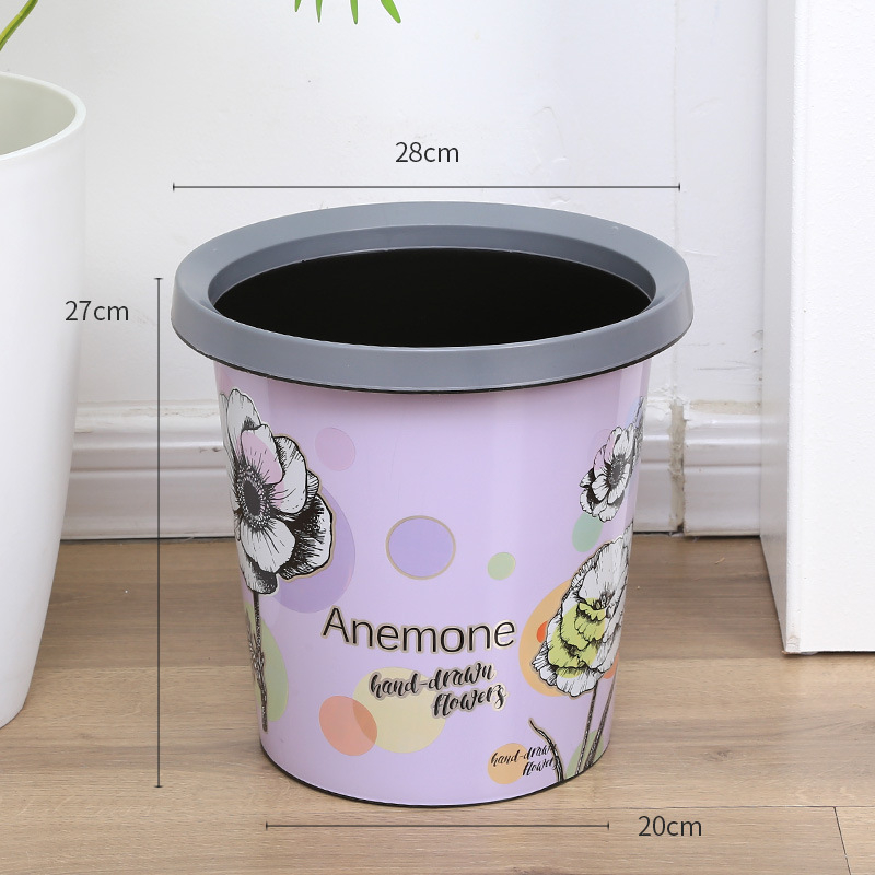 Plastični otpadni koš bez poklopca, cilindričnog oblika, 3 L, za kupaonicu, kuhinju ili spavaću sobu.