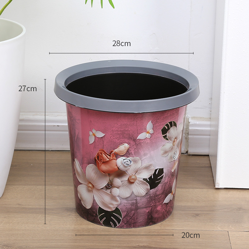 Plastični otpadni koš bez poklopca, cilindričnog oblika, 3 L, za kupaonicu, kuhinju ili spavaću sobu.