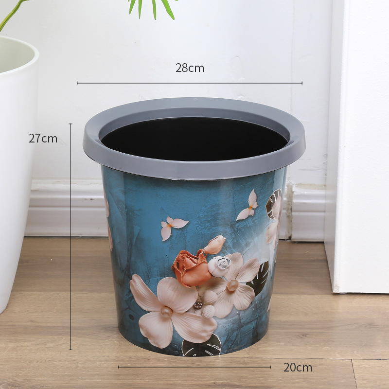 Plastični otpadni koš bez poklopca, cilindričnog oblika, 3 L, za kupaonicu, kuhinju ili spavaću sobu.