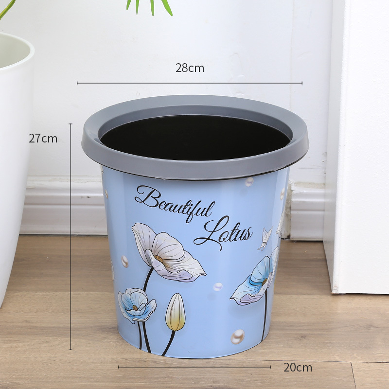 Plastični otpadni koš bez poklopca, cilindričnog oblika, 3 L, za kupaonicu, kuhinju ili spavaću sobu.
