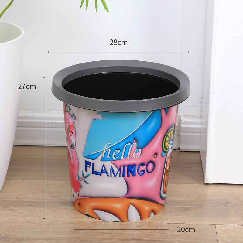 Plastični otpadni koš bez poklopca, cilindričnog oblika, 3 L, za kupaonicu, kuhinju ili spavaću sobu.