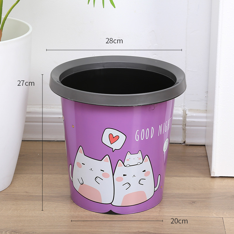 Plastični otpadni koš bez poklopca, cilindričnog oblika, 3 L, za kupaonicu, kuhinju ili spavaću sobu.