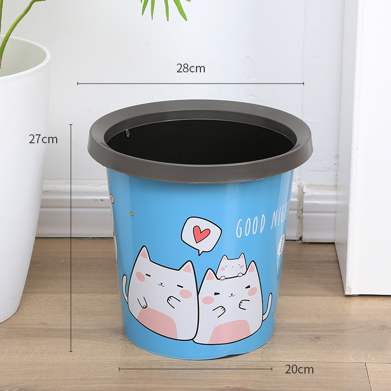 Plastični otpadni koš bez poklopca, cilindričnog oblika, 3 L, za kupaonicu, kuhinju ili spavaću sobu.