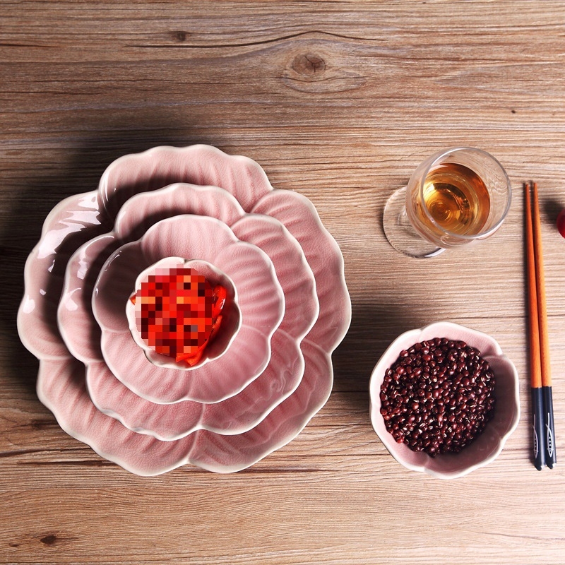 Porcelanski set posuđa u japanskom stilu: tanjur u obliku latice, zapadni tanjuri, kreativni tanjur, pladanj za voće i retro tanjur za čaj