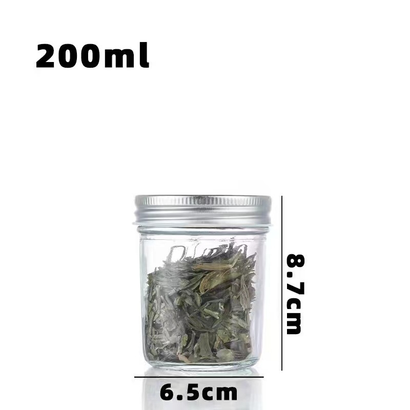 Stakleni Mason teglica u američkom stilu, prozirna, zatvorena, široko grlo, za zobene pahuljice, milkshake i sokove, glatka površina, 500 ml