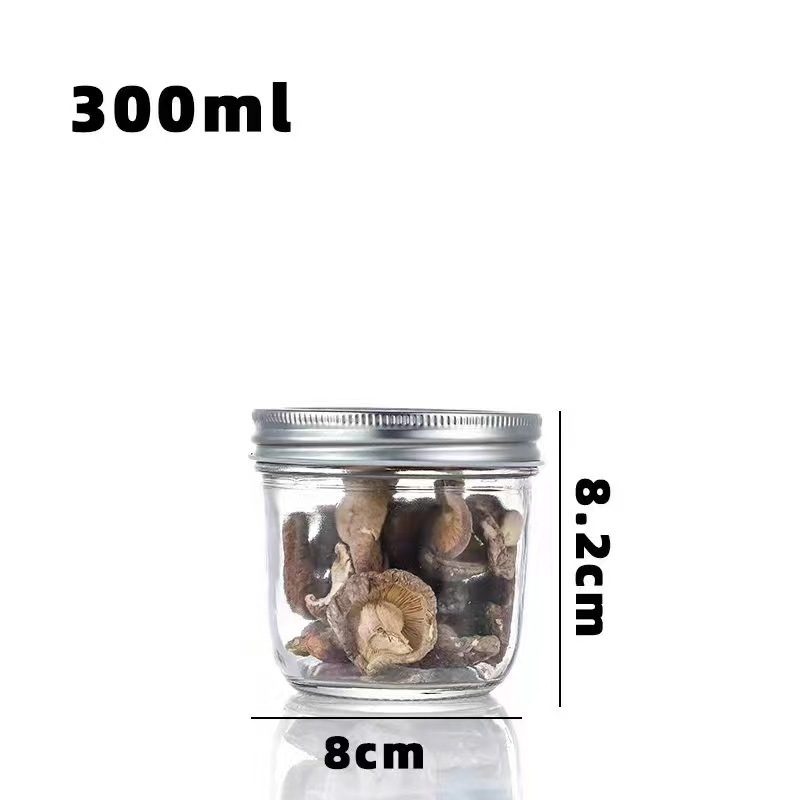 Stakleni Mason teglica u američkom stilu, prozirna, zatvorena, široko grlo, za zobene pahuljice, milkshake i sokove, glatka površina, 500 ml